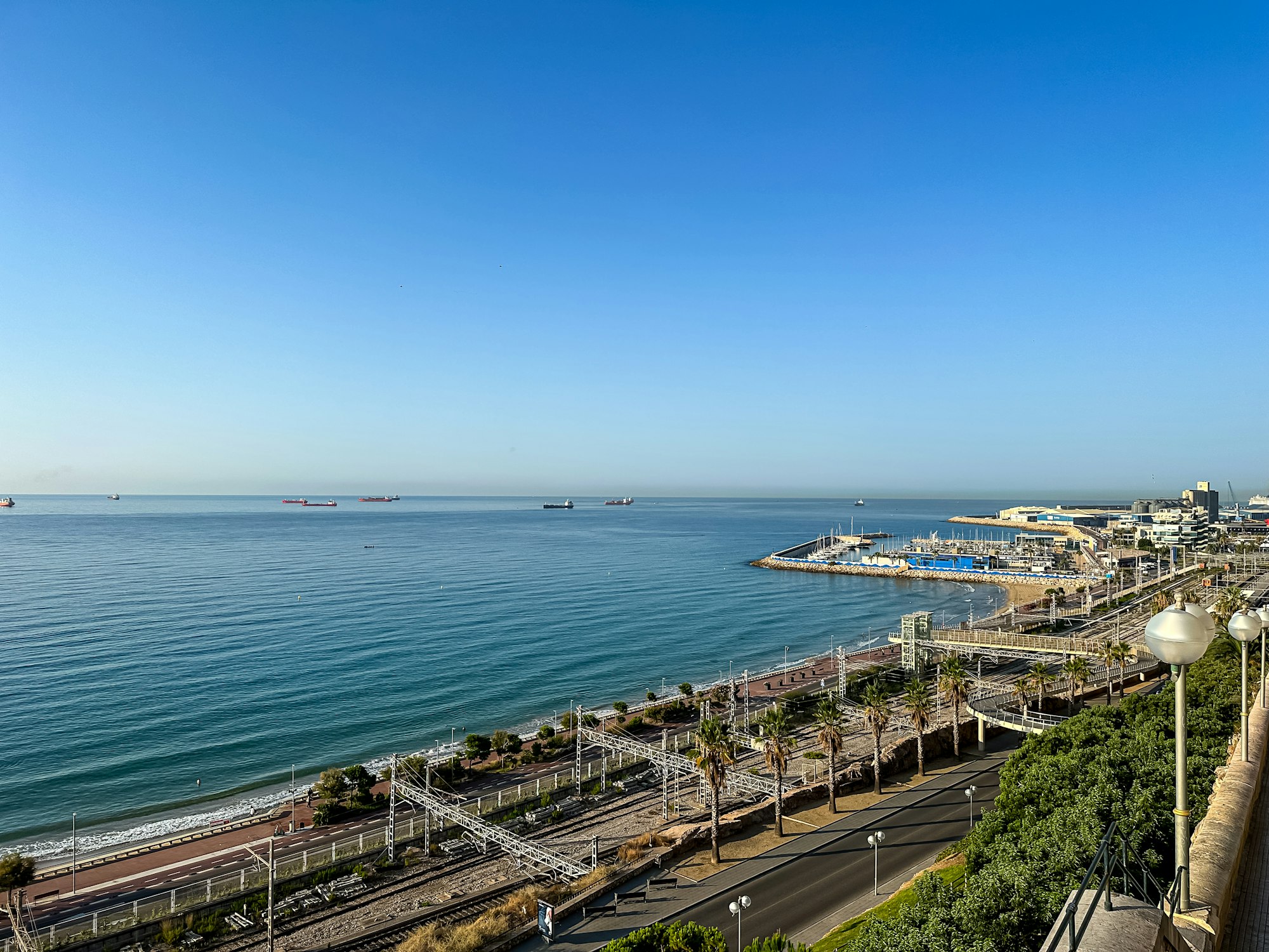 Beach and port of Tarragona, Catalonia, Spain